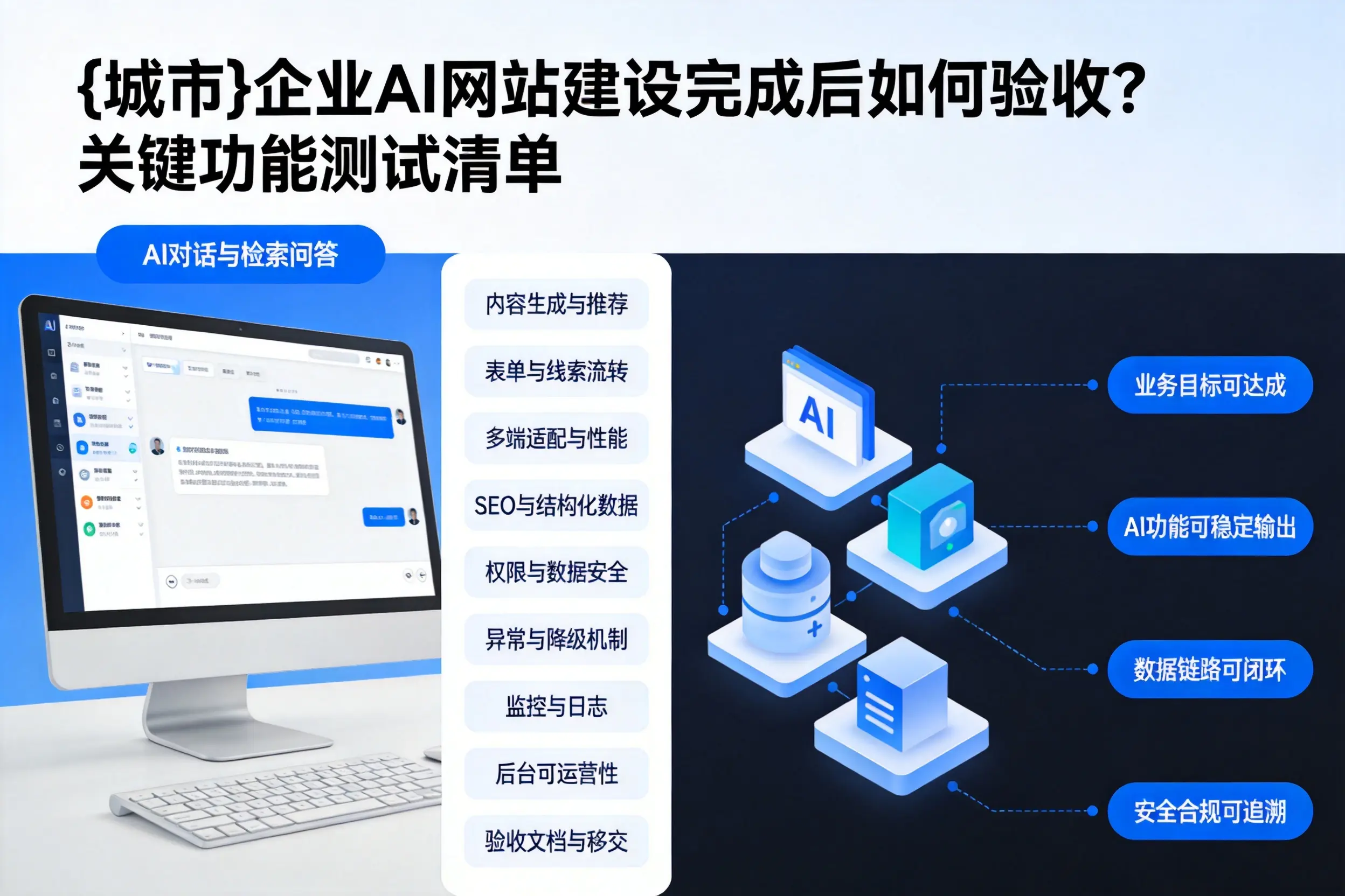 咸宁企业AI网站建设完成后如何验收?关键功能测试清单