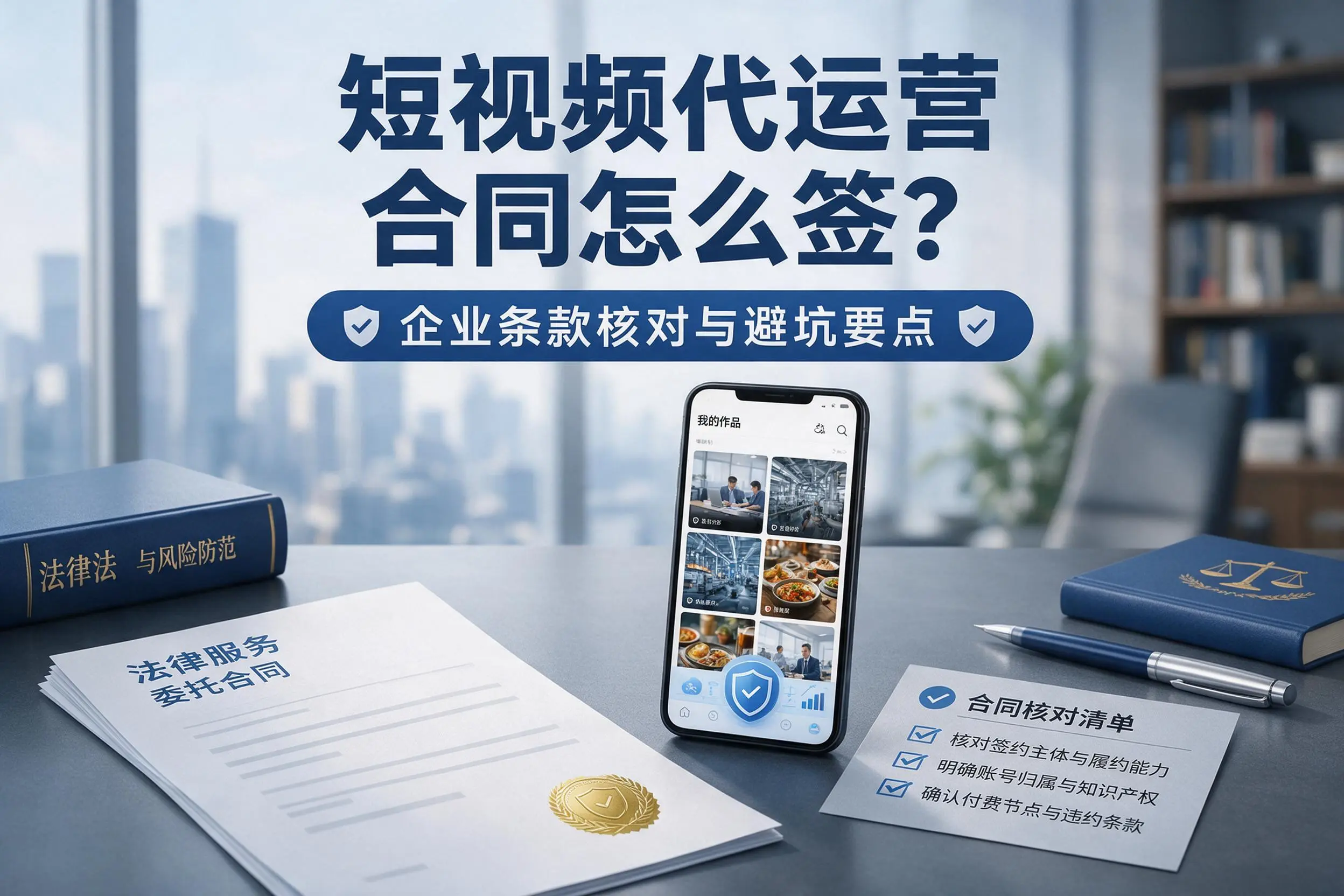短视频代运营合同怎么签?咸宁企业条款核对与避坑要点