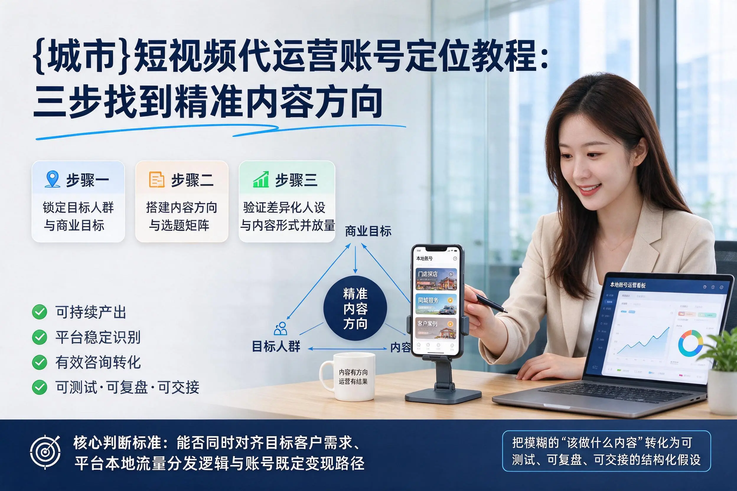 咸宁短视频代运营账号定位教程：三步找到精准内容方向