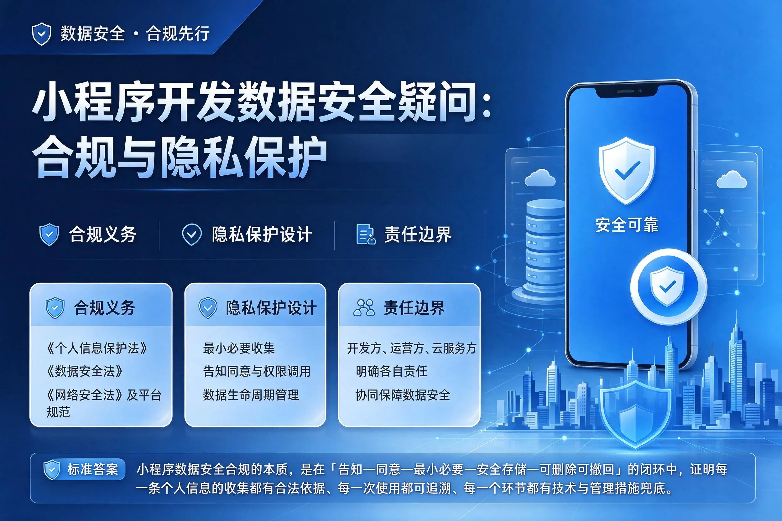 咸宁小程序开发数据安全疑问:合规与隐私保护