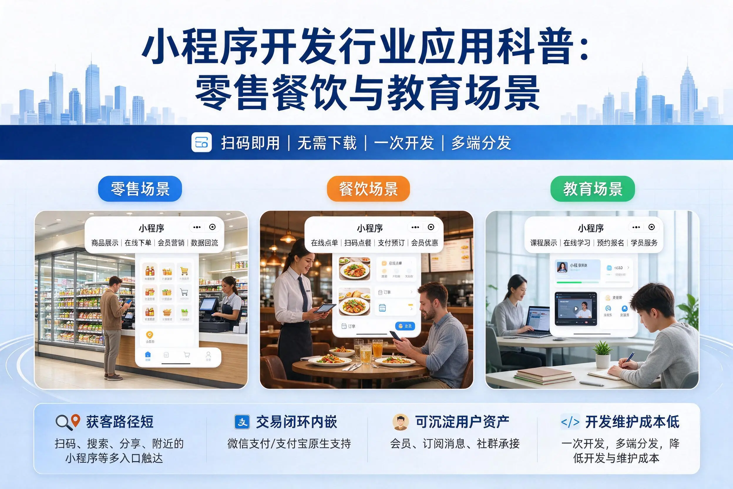 咸宁小程序开发行业应用科普:零售餐饮与教育场景