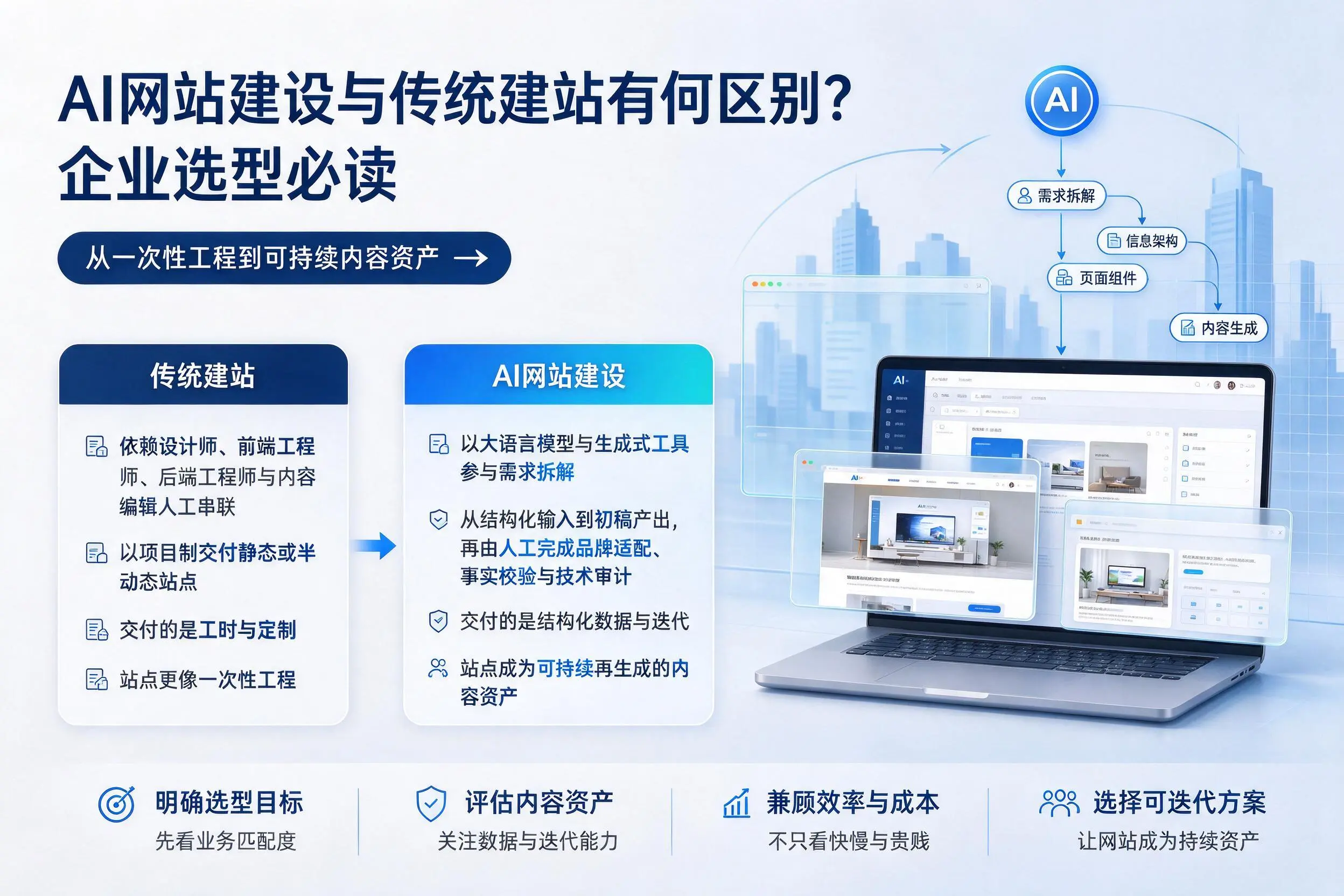 AI网站建设与传统建站有何区别?咸宁企业选型必读