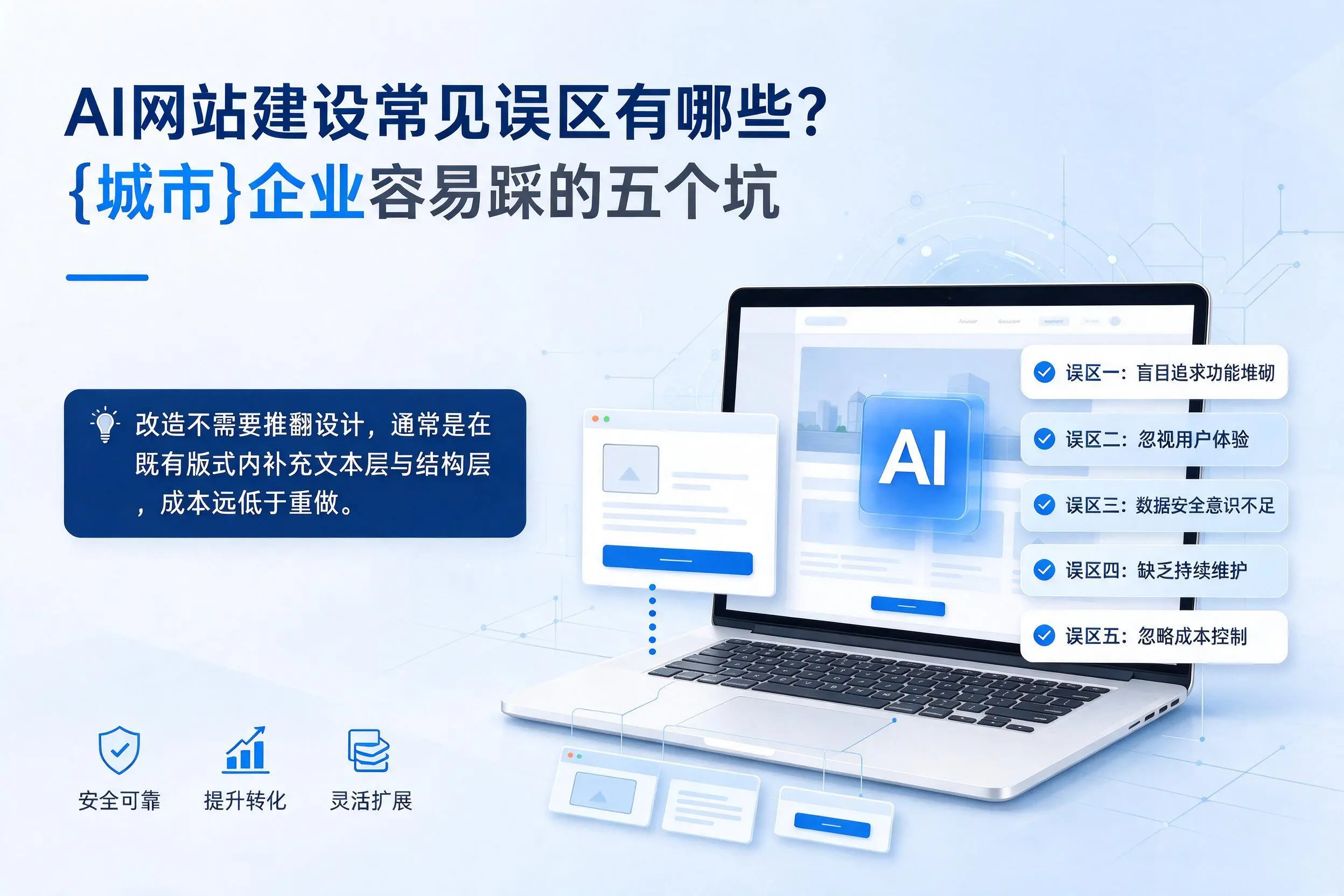 AI网站建设常见误区有哪些?咸宁企业容易踩的五个坑