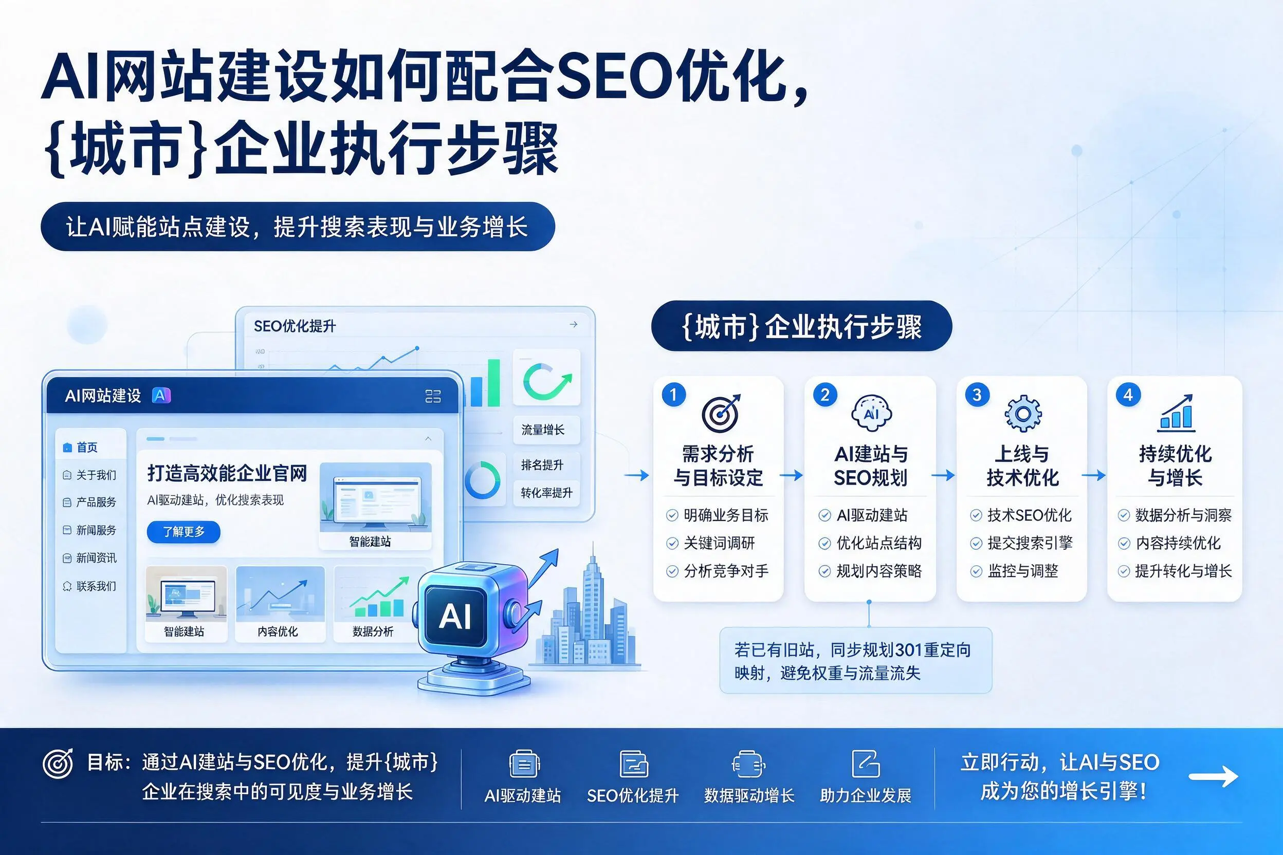 AI网站建设如何配合SEO优化,咸宁企业执行步骤