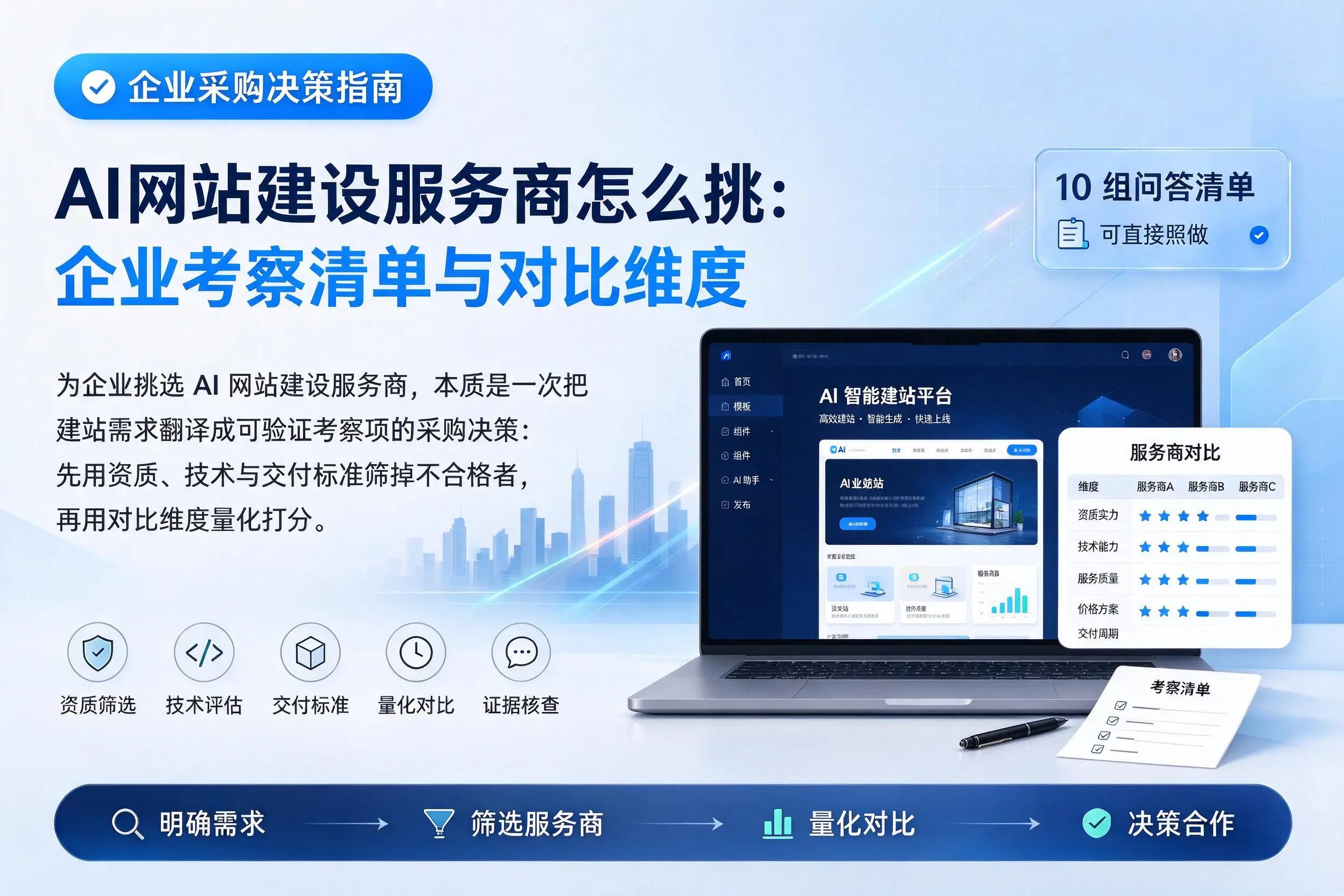 AI网站建设服务商怎么挑：咸宁企业考察清单与对比维度