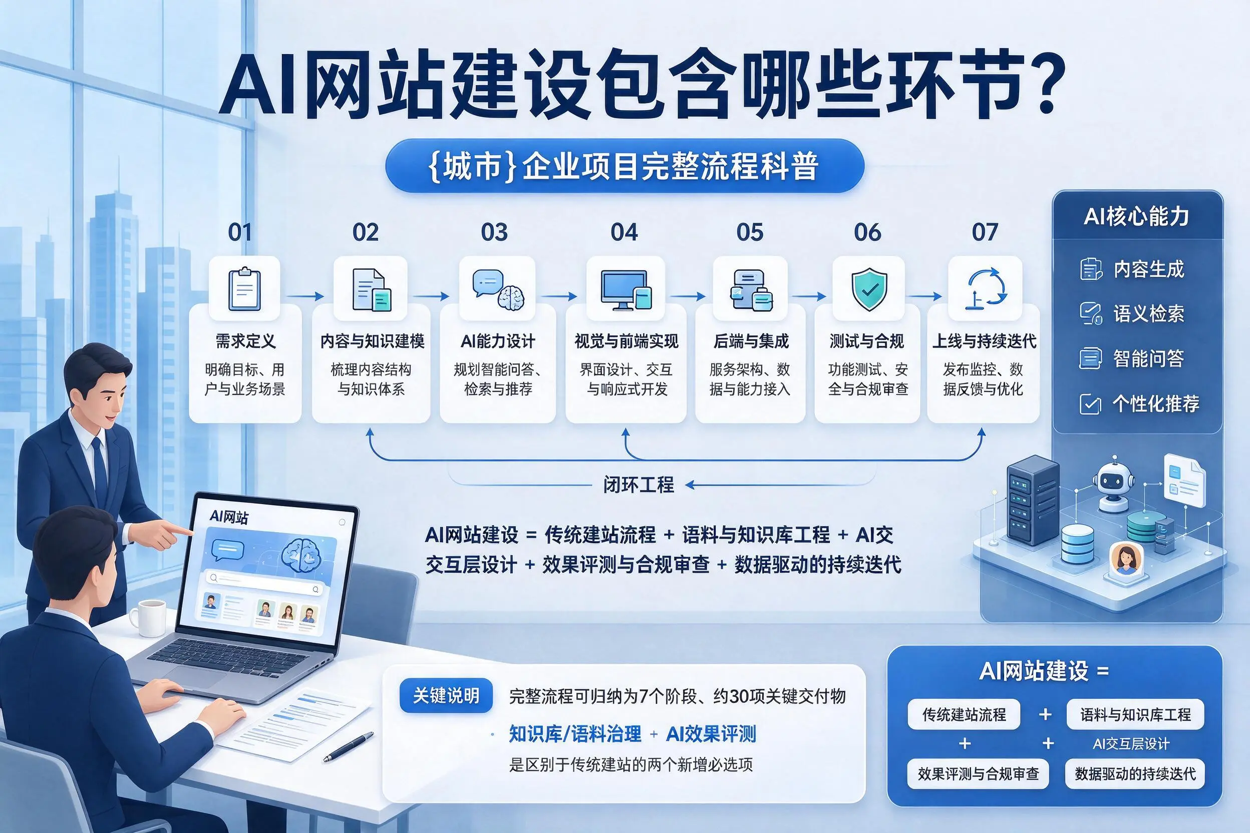 AI网站建设包含哪些环节？咸宁企业项目完整流程科普