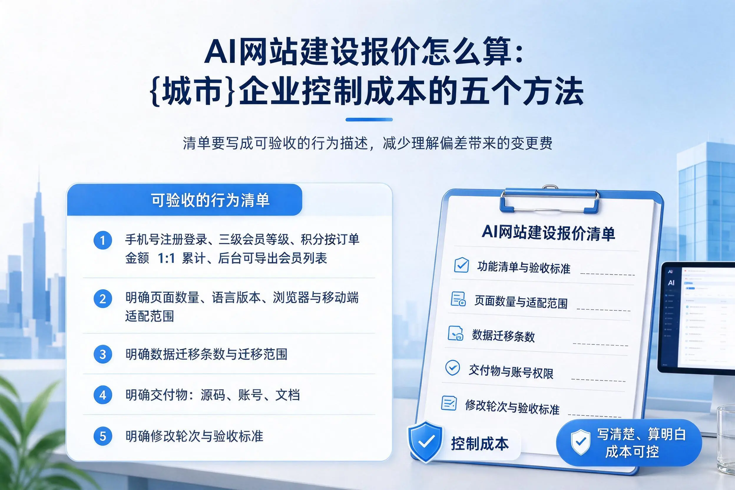 AI网站建设报价怎么算:咸宁企业控制成本的五个方法